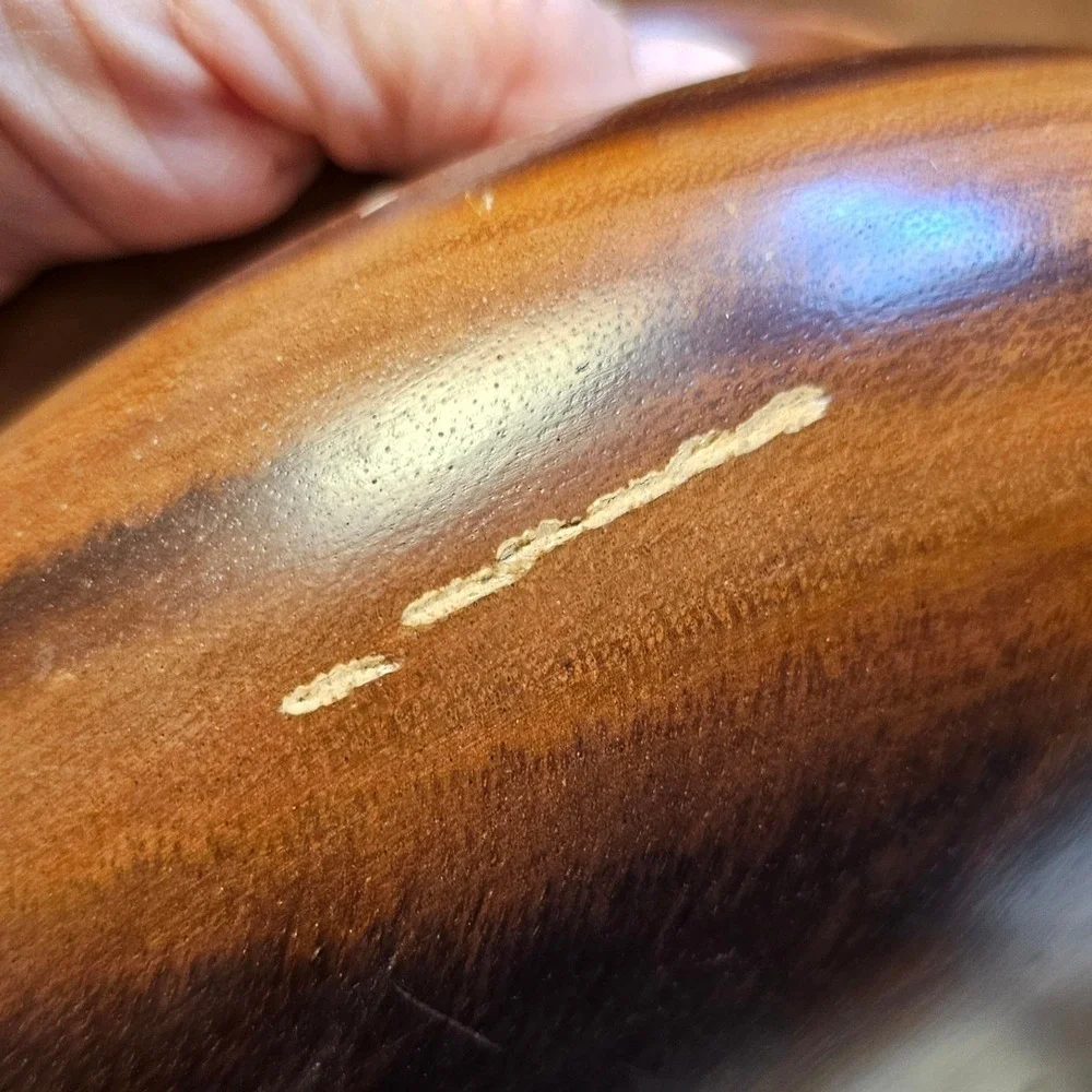 Vintage MCM Monkeypod Wood Salad Bowl Set 10 Piece Set Hawaiian Hand Carved